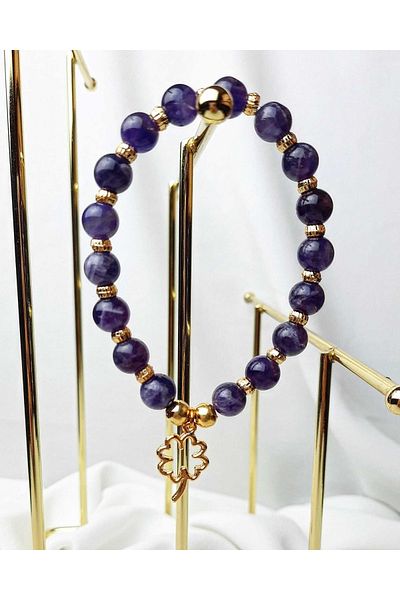 Lavinia Atelier Natural Amethyst Stone Bracelet