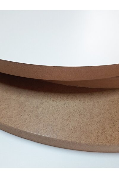 DFN WOOD Yuvarlak Mdf Plaka Panel 45 Cm Çap 18 Mm Kalınlık Mdf Tabaka Arkası Beyaz Ham 1 Adet