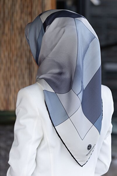 Vissona Kadın Twill Ipek Eşarp Indigo - Gri