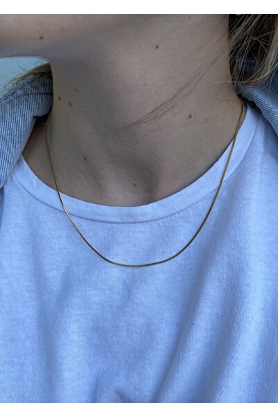 KİLİGİSTANBUL 45 Cm Gold Unisex Çelik Ince Italyan Zincir Kolye