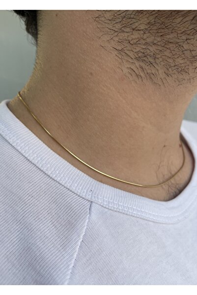 KİLİGİSTANBUL 45 Cm Gold Unisex Çelik Ince Italyan Zincir Kolye