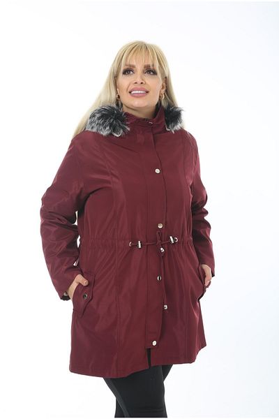 By Alba Collection Palton de damă din țesătură Bondit, din țesătură, cu glugă, cu glugă, de dimensiuni mari