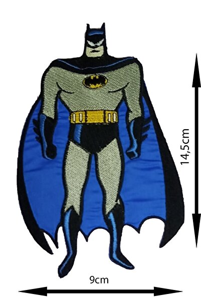 REMSATİC Ütü Ile Yapışan Arma - Patch - Batman (BÜYÜK) Modeli (9CM X 14,5CM)