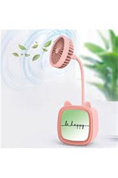 House Şarjlı Hp10 Figürlü Işıklı Masa Fanı Pembe