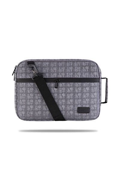 Classone حقيبة كمبيوتر محمول Wsm146 Monza Series مقاس 13-14 بوصة مصنوعة من القماش المقاوم للماء وسحاب باللون الرمادي