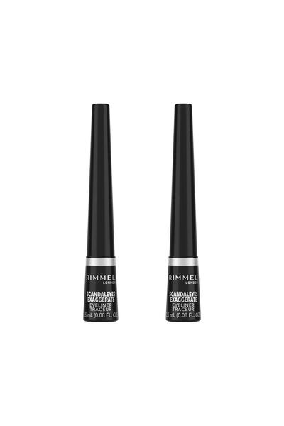 RIMMEL LONDON Eyeliner - Exaggerate Eye Liner No: 001 100% Black X 2 Adet