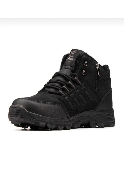 XStep Men's Black Winter Non-Slip Daily Trekking Sports Boots