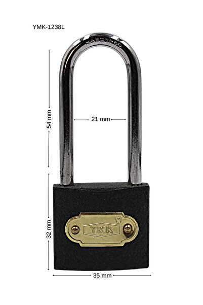 yuma kilit Ymk Hooked Padlock Long Gray 1 Pack (6 Pieces) 38 Mm