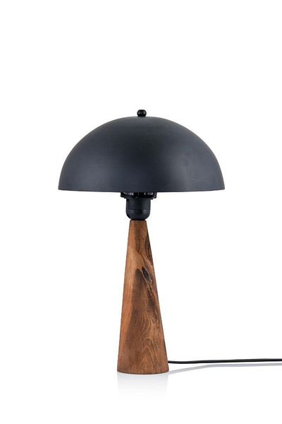 Art&Gift Black Naturlig Solid Wood - Metal Head Lampshade