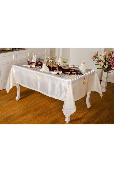 Finezza Țesătură Mina Kadife, cremă, violet, veselă de masă. 8 Kşl. 160x230 C...