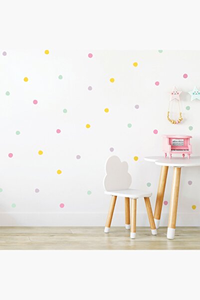 Jüppo Pastel Polka Noktalar Duvar Sticker, Pembe Sarı Puantiye Duvar Sticker,...
