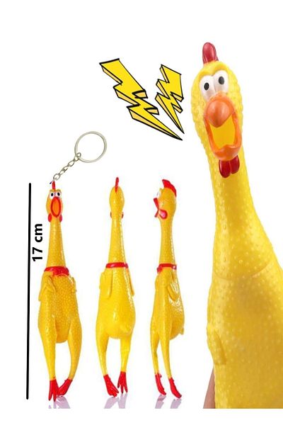 RoseRoi Shrilling Cock Chicken Keychain Yelling Sound Toy For Dog Cat Shrilling Chicken