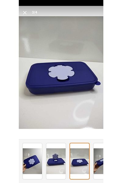 Tupperware Wet Wipes Box Navy Blue 650 ml
