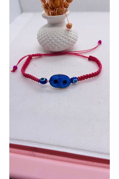 GümüşPark Midyat 925 Ayar Gümüş Iki Gözlü Süryani Nazar Boncuğu Örgü Bileklik