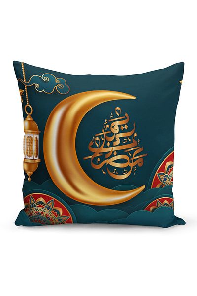 Filamente Ramadan Special Patterned Double Sided Digital Printed Throw Pillow Cover