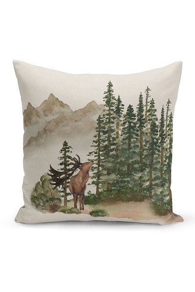Filamente New Year Christmas Pattern Double Sided Digital Printed Throw Pillow Cover
