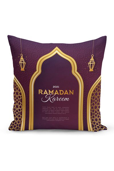 Filamente Husă de pernă cu model special Ramadan, imprimată digitală, pe două fețe
