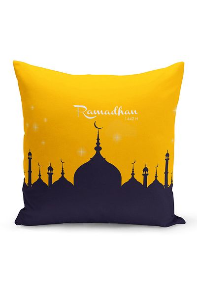 Filamente Ramadan Special Patterned Double Sided Digital Printed Throw Pillow Cover