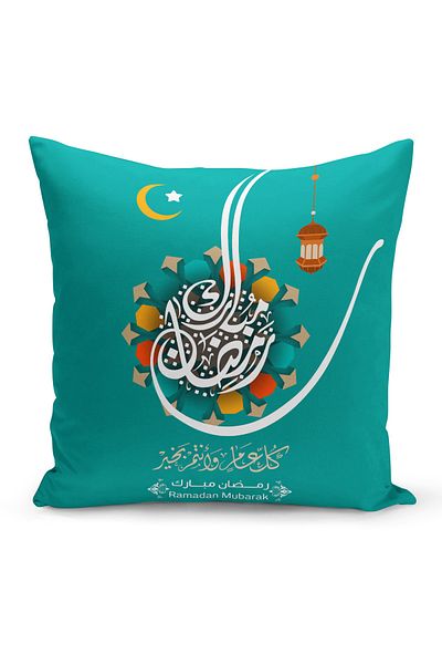 Filamente Ramadan Special Patterned Double Sided Digital Printed Throw Pillow Cover