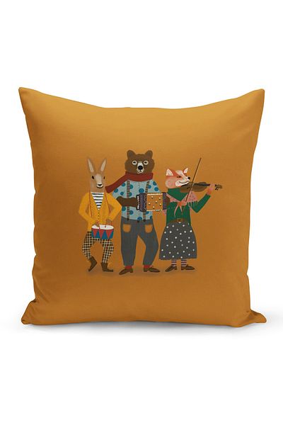 Filamente New Year Christmas Pattern Double Sided Digital Printed Throw Pillow Cover