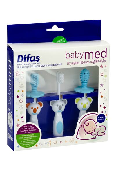 Difaş Set of 3 Blue Extra Soft Baby Med