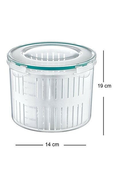 Meleni Home Set of 2 Pickles with Strainer - Olive Pickles Storage Container 2.5 Lt