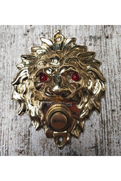 HOUSE2HOME El Yapımı Pirinç Aslan Kapı Zili