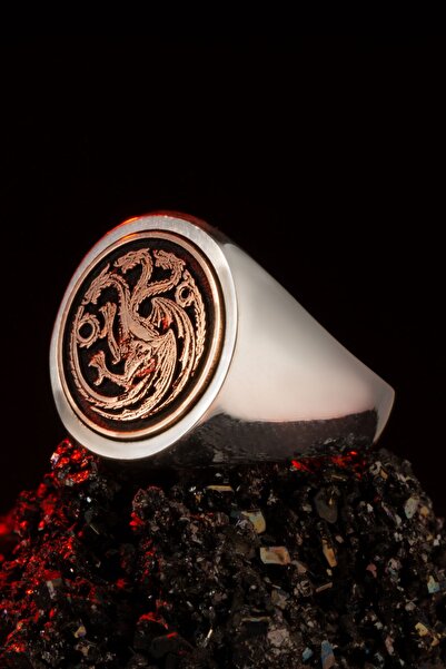 Anı Yüzük House Of The Dragon Gümüş Erkek Yüzük Bronz Renk