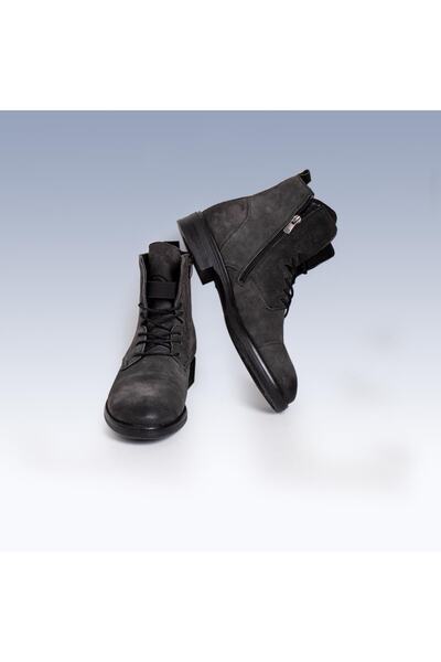 İBAY Snıper Erkek Duman Rengi Hakik Nubuk Deri Bot