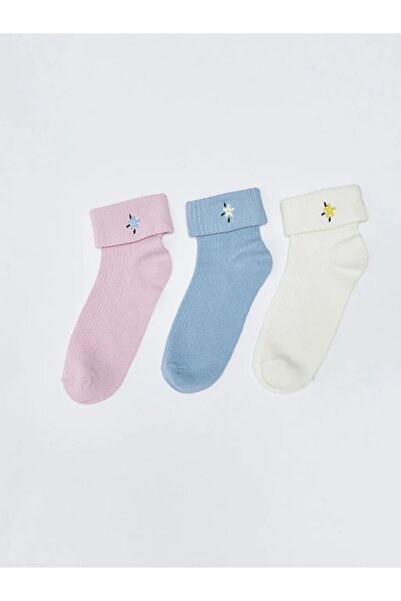 LC Waikiki Embroidered Women's Socks 3 Pack from Aymira Giyim