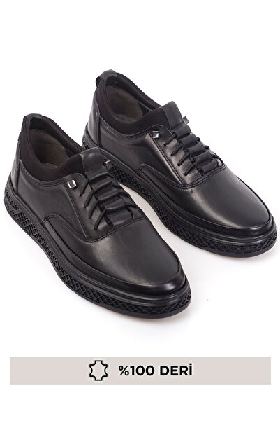 maximoda Hakiki Deri Lastikli Bagcıksız Tam Ortopedik Erkek Ayakkabı