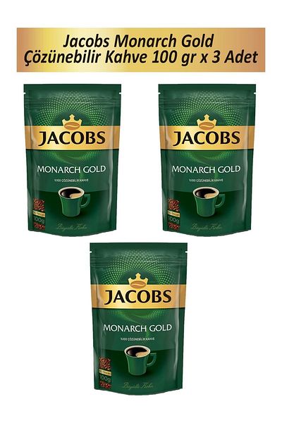 Jacobs Monarch Gold - Soluble Coffee Color 100 Gr x 3 Pieces