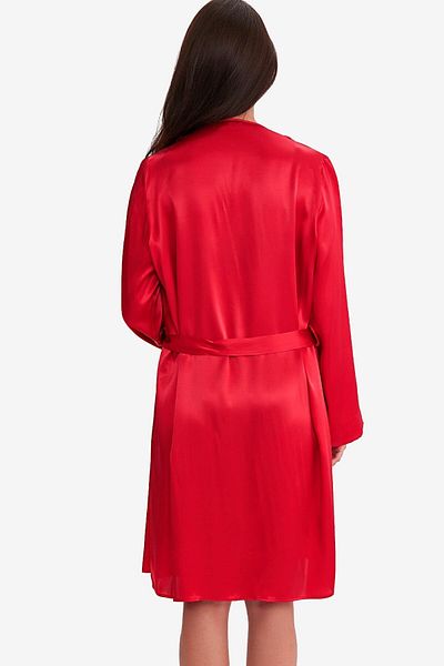 AYYILDIZ 815 Red Satin Dressing Gown