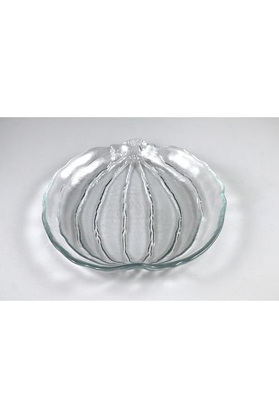 HERITAGE Transparent Glass Pumpkin Serving Plate Transparent 22 Cm