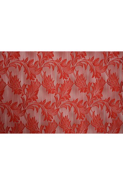 AKÇA TEKSTİL Leaf Model Red Color Rope Curtain Ready-made Buttons Sewn Rope Curtain 300*280 Cm