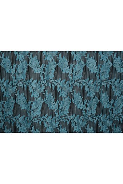 AKÇA TEKSTİL Leaf Model Turquoise Color Rope Curtain Ready-made Buttons Sewn Rope Curtain 300*280 Cm