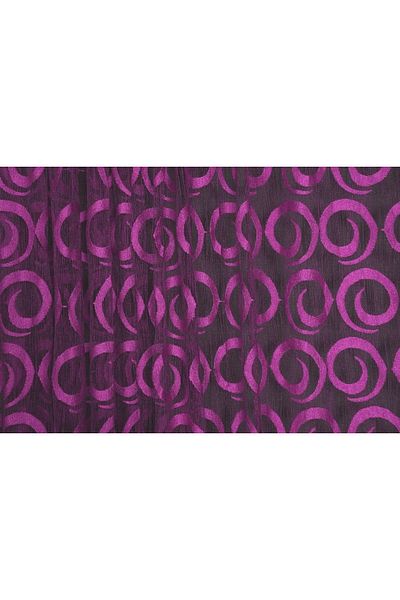 AKÇA TEKSTİL Vakko Fuchsia Planted Rope Curtain - Double Color, Ready Buttons, 300*270 cm