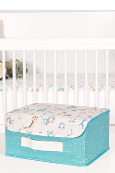 Genel Markalar Mavi Mini Bebek Odası Kapaklı Kutu, Düzenleyici ve Şık Saklama...