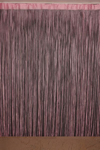 AKÇA TEKSTİL Flat Rope Model Pink Color Rope Curtain Ready-made Buttons Sewn Rope Curtain 300*280 Cm