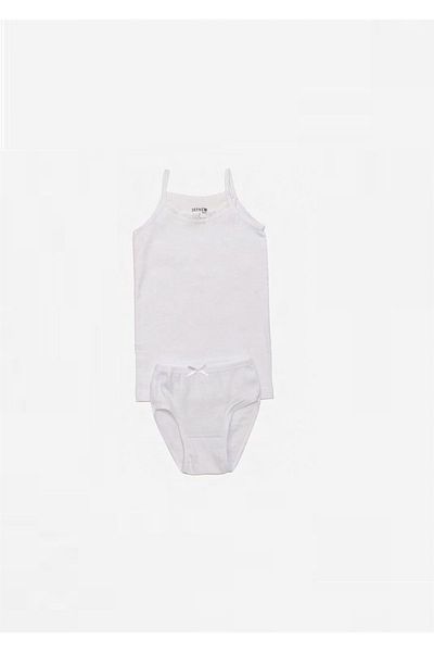 ÇamaşırcımShop 100% Cotton Lace Embroidered Thin Straps Girl's Athlete Briefs Set