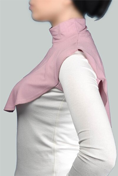Altobeh Plain Turtleneck Throated Combed Cotton Hijab Neck Collar - Dark Pink