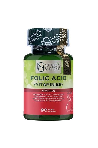 Nature's Supreme حمض الفوليك 400 ماك جرام 90 كبسولة