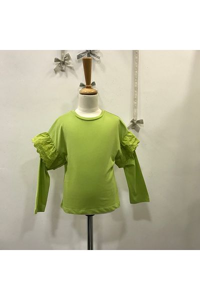 Çikoby Girl's T-Shirt with Lace Sleeves