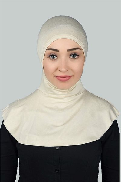 Altobeh حجاب نسائي عملي برقبة حجاب - بونيه رياضي - كريمي