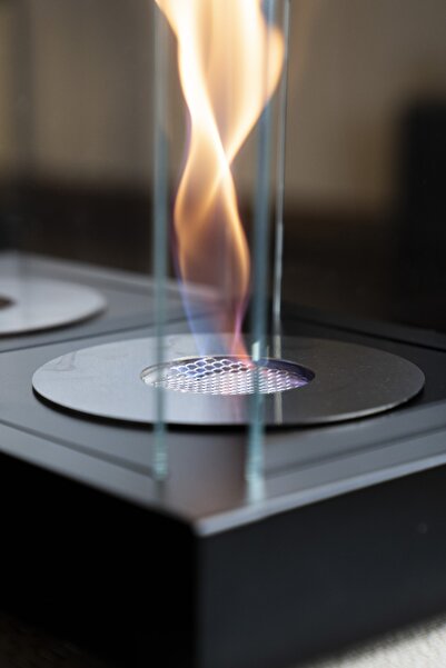 SSCONCEPT Masaüstü Bioethanol Kare Siyah Metal Modern Şömine , Lüx Ev Dekorasyon Ürünü Ve Hediyelik