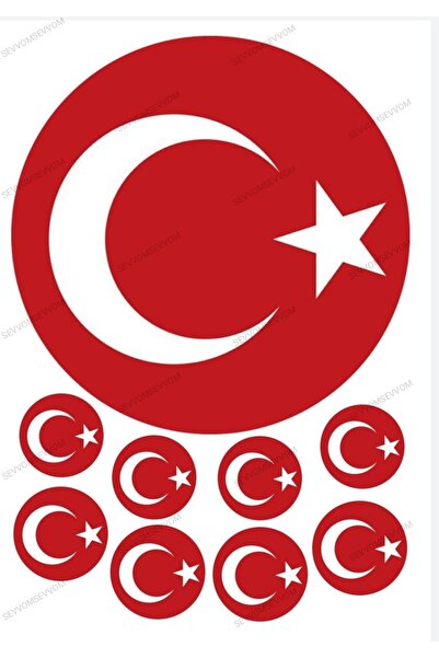 sevvom Yenilebilir Kağıt Ay Yıldızlı Türk Bayrağı Resimli Pasta Kurabiye Üstü...