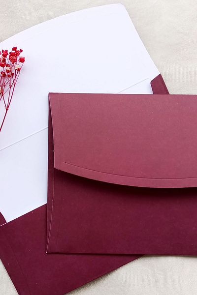 Dekorden Claret Red Invitation Envelope, 100 Pieces
