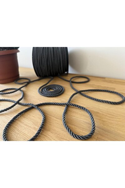 myrope Bükümlü Kordon 50 Metre Halat Ip 6mm Renge Renk Füme Renk