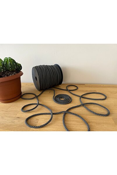 myrope Bükümlü Kordon 50 Metre Halat Ip 6mm Renge Renk Füme Renk