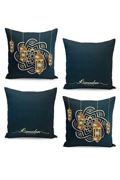 Filamente Set de 4 huse de pernă Ramadan cu model special imprimat digital pe două fețe